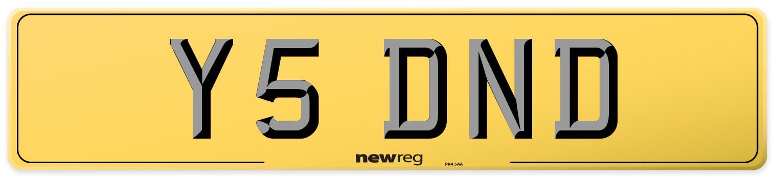 Y5 DND Rear Number Plate