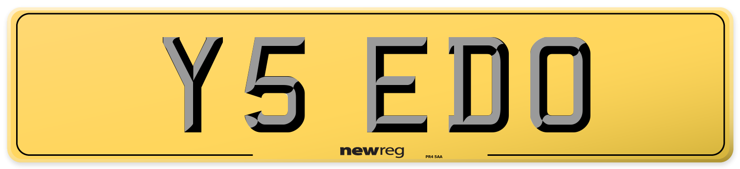 Y5 EDO Rear Number Plate
