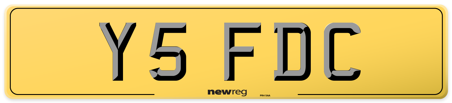 Y5 FDC Rear Number Plate