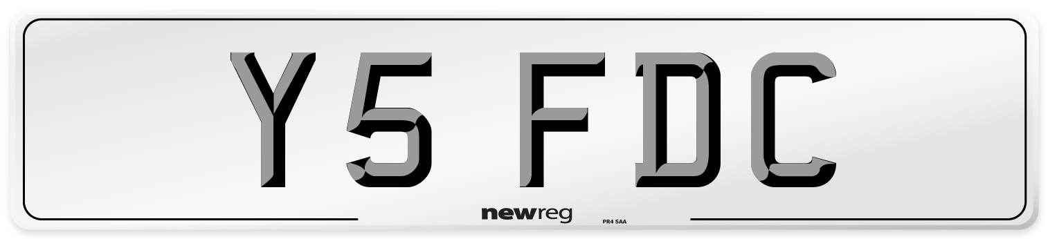 Y5 FDC Front Number Plate