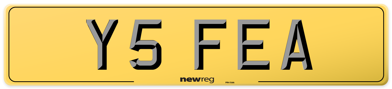 Y5 FEA Rear Number Plate
