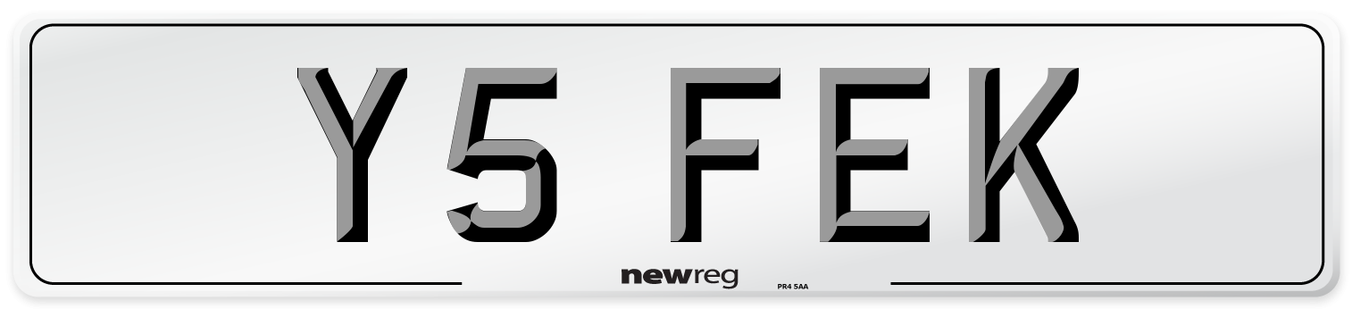 Y5 FEK Front Number Plate