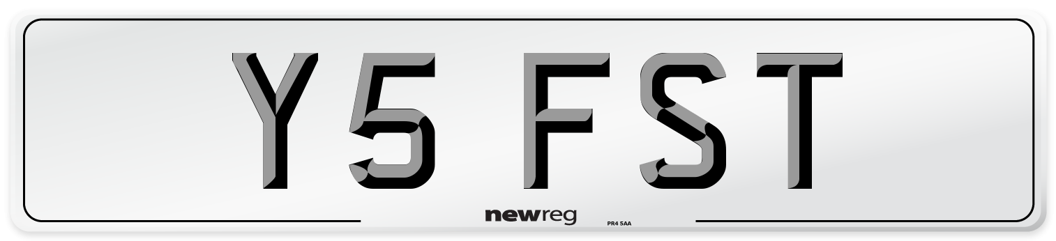 Y5 FST Front Number Plate