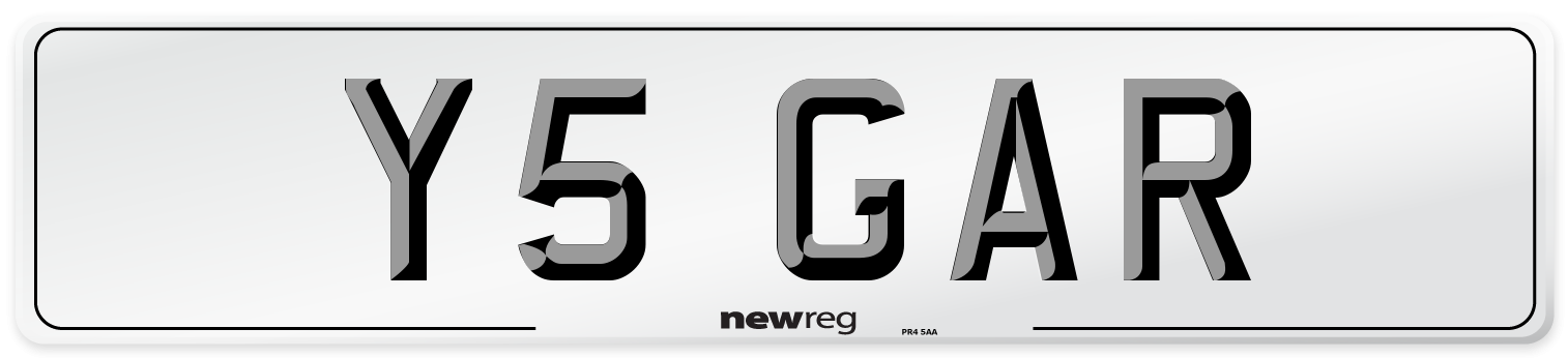 Y5 GAR Front Number Plate