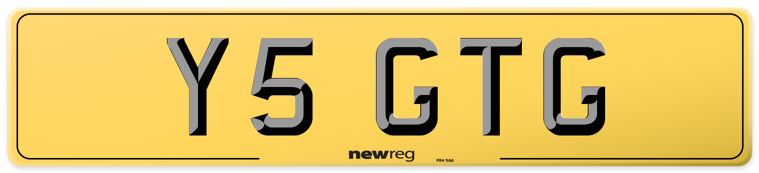 Y5 GTG Rear Number Plate
