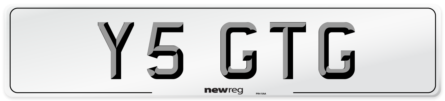 Y5 GTG Front Number Plate