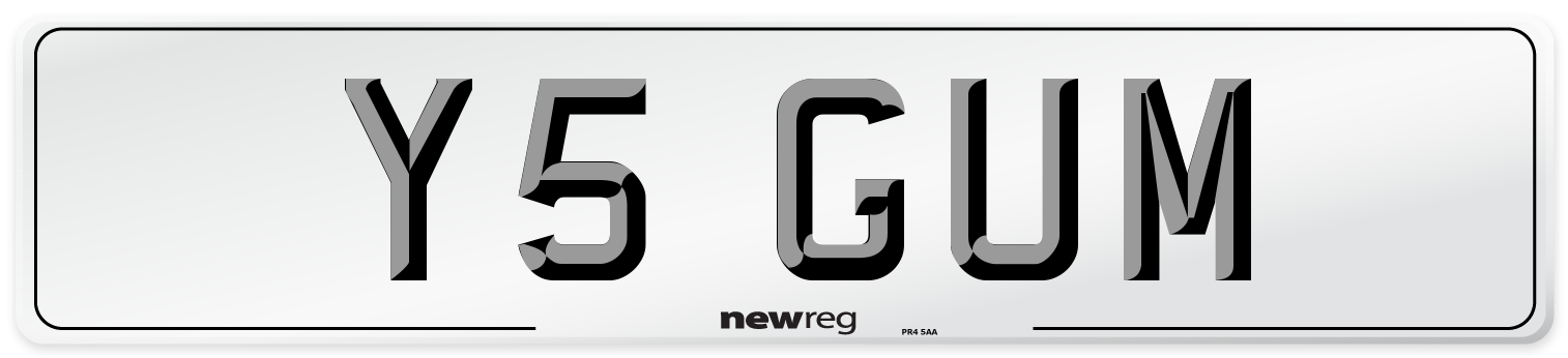 Y5 GUM Front Number Plate