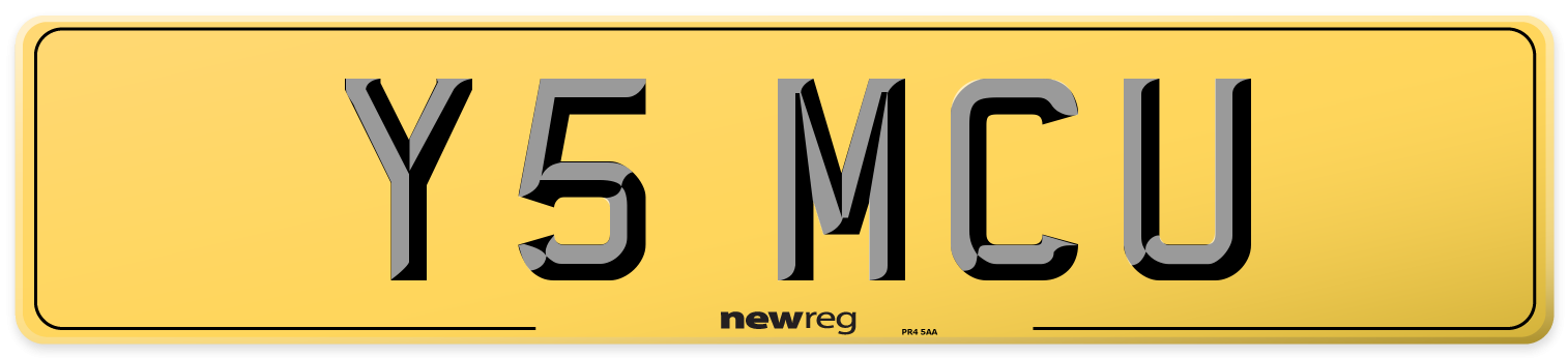 Y5 MCU Rear Number Plate