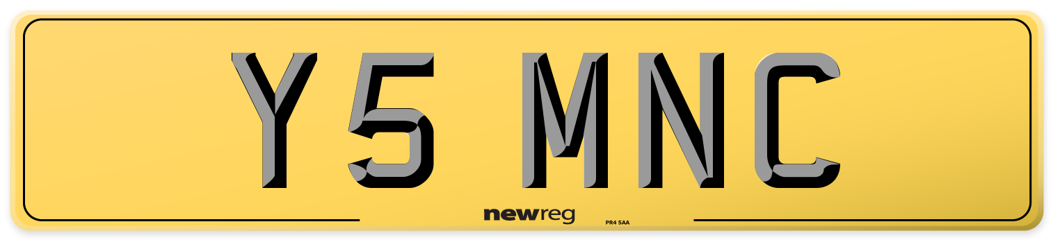 Y5 MNC Rear Number Plate