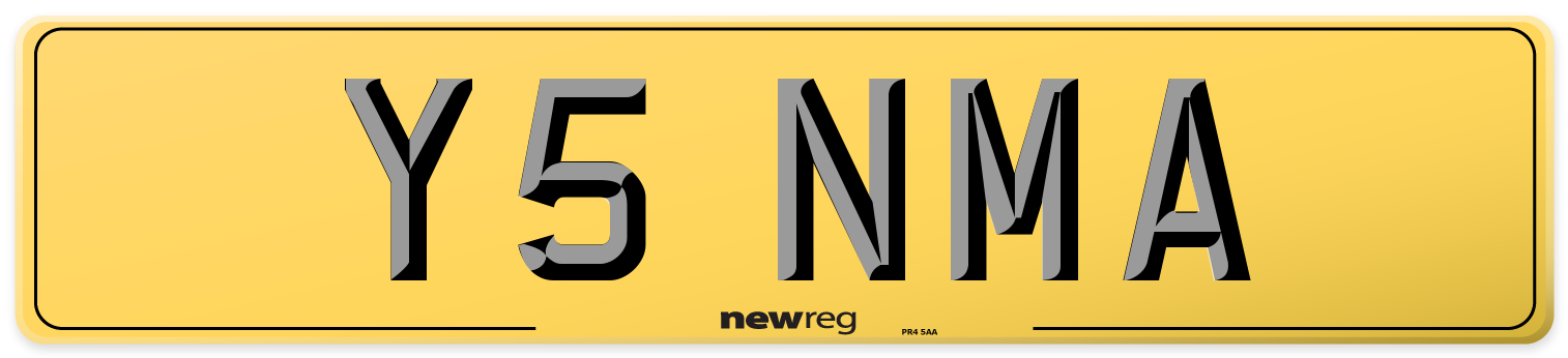 Y5 NMA Rear Number Plate