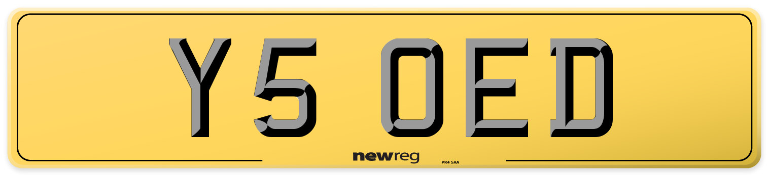 Y5 OED Rear Number Plate