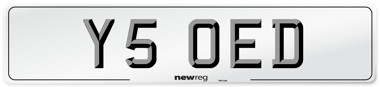 Y5 OED Front Number Plate