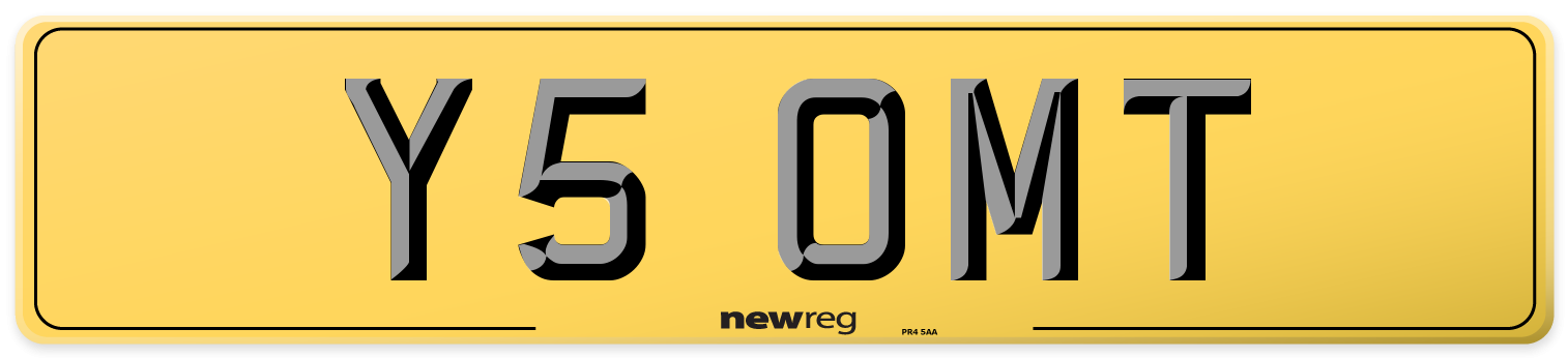 Y5 OMT Rear Number Plate
