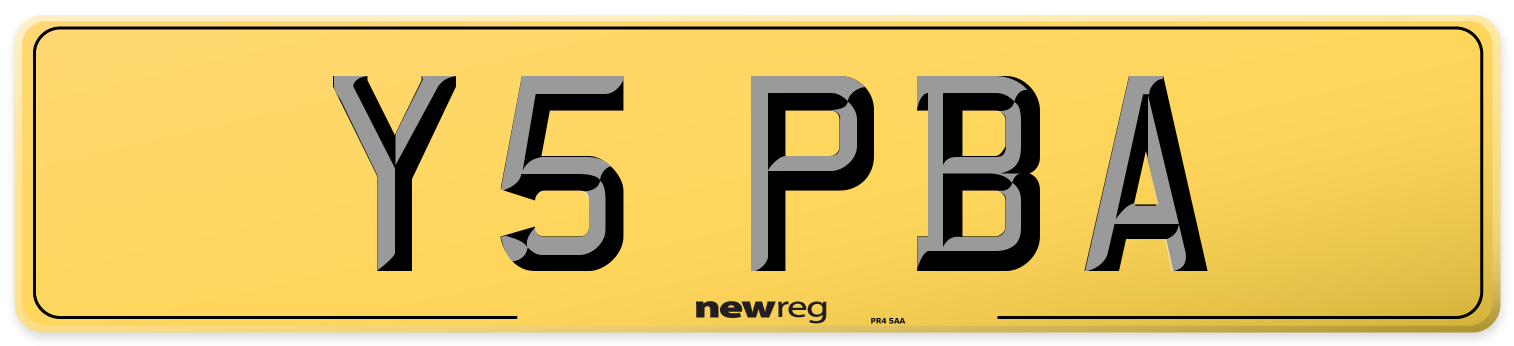Y5 PBA Rear Number Plate