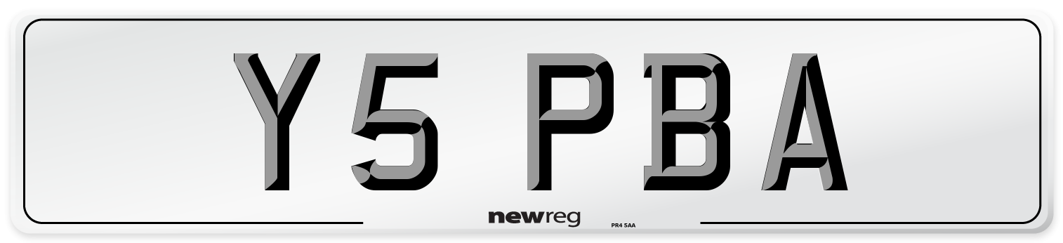 Y5 PBA Front Number Plate