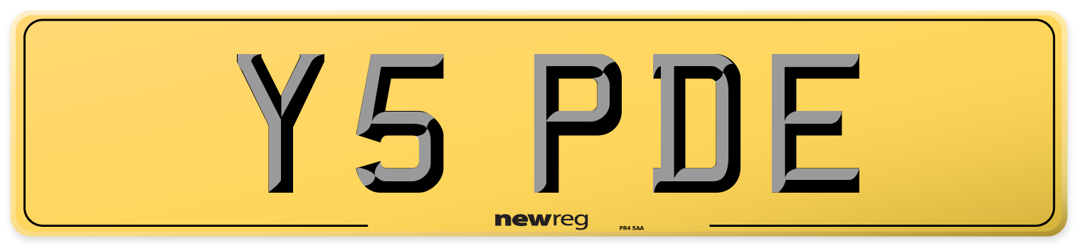Y5 PDE Rear Number Plate