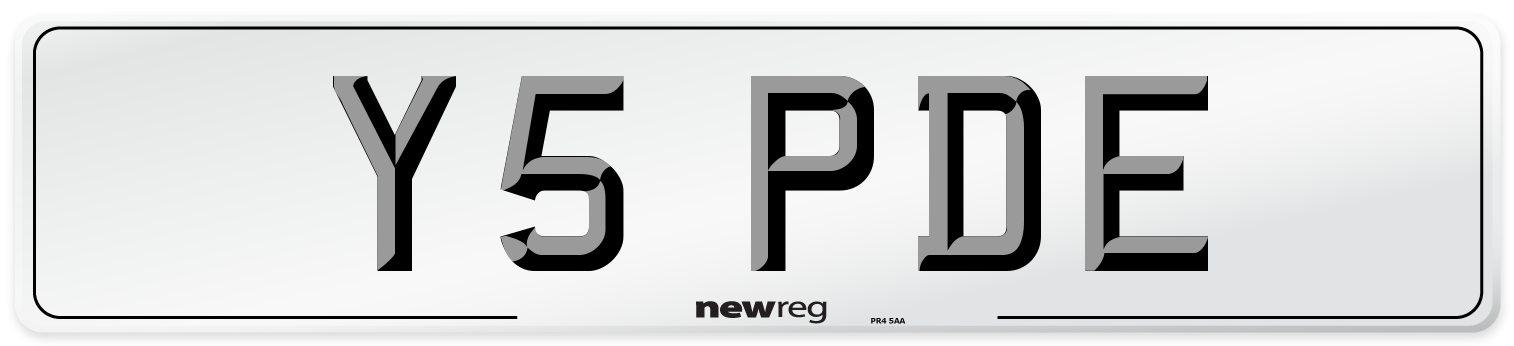 Y5 PDE Front Number Plate