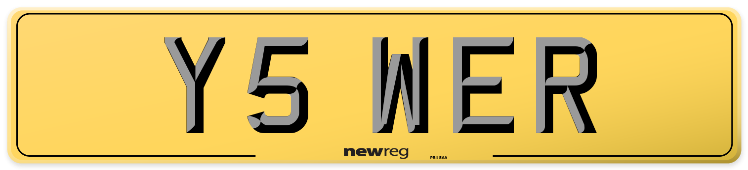 Y5 WER Rear Number Plate