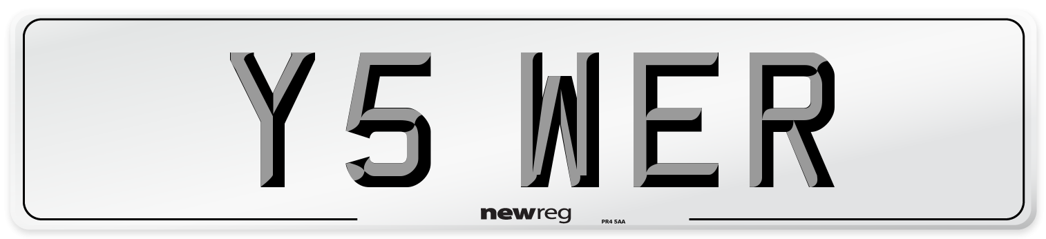 Y5 WER Front Number Plate