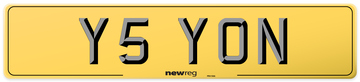 Y5 YON Rear Number Plate