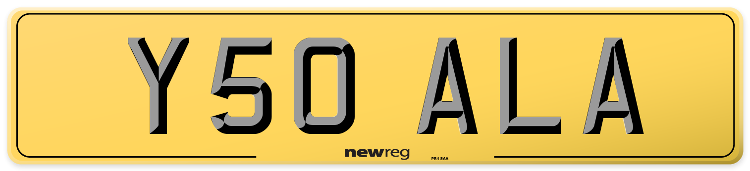 Y50 ALA Rear Number Plate