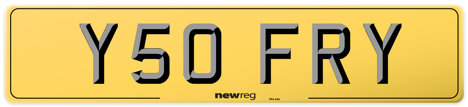 Y50 FRY Rear Number Plate