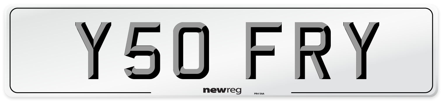 Y50 FRY Front Number Plate