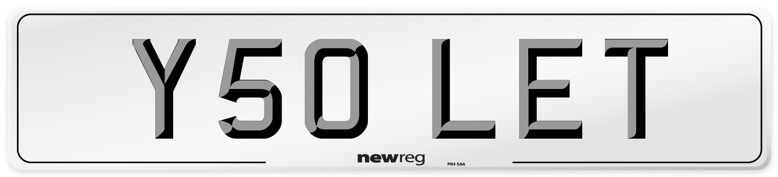 Y50 LET Front Number Plate
