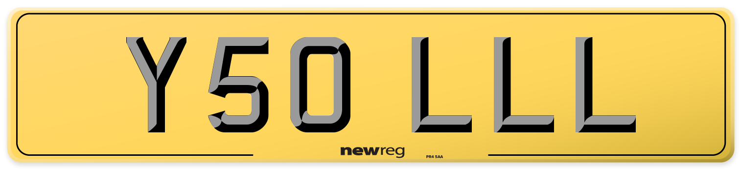 Y50 LLL Rear Number Plate