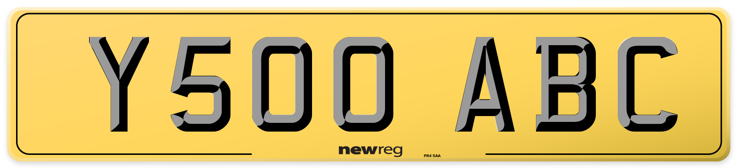 Y500 ABC Rear Number Plate