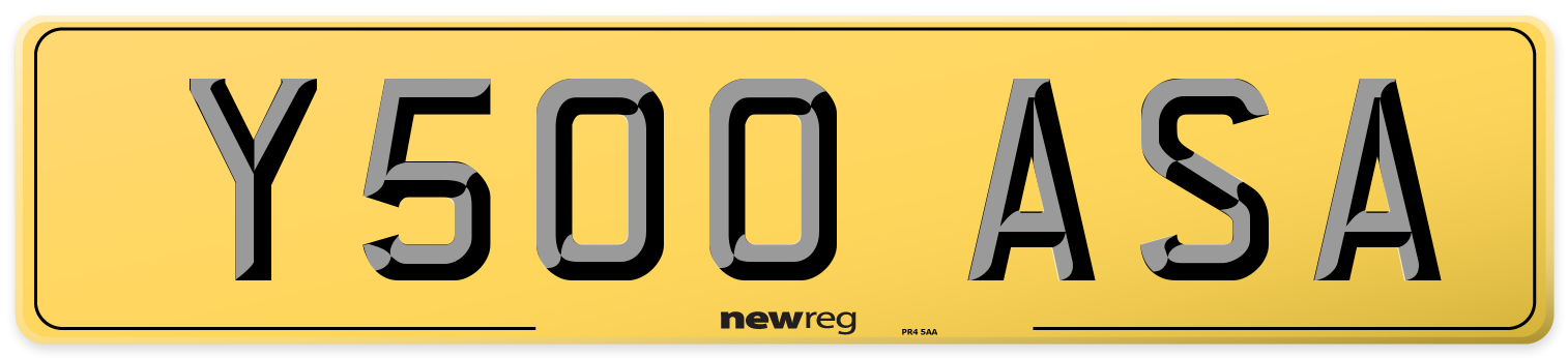Y500 ASA Rear Number Plate