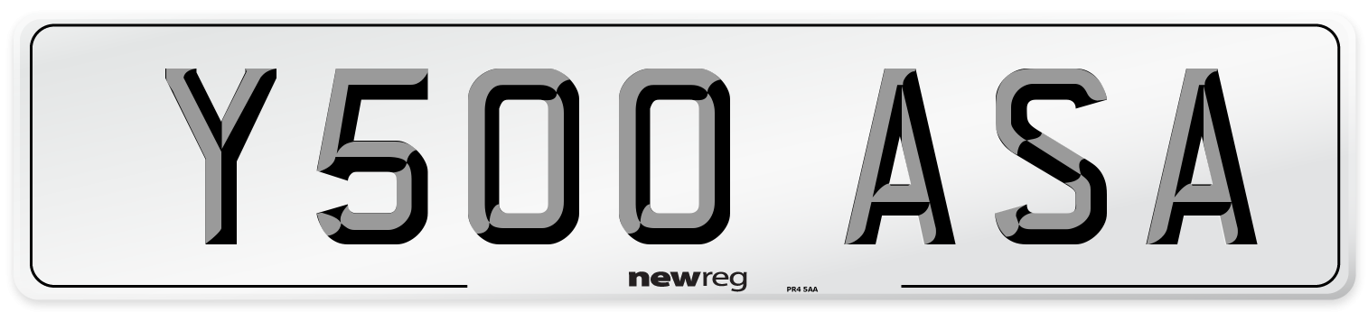 Y500 ASA Front Number Plate
