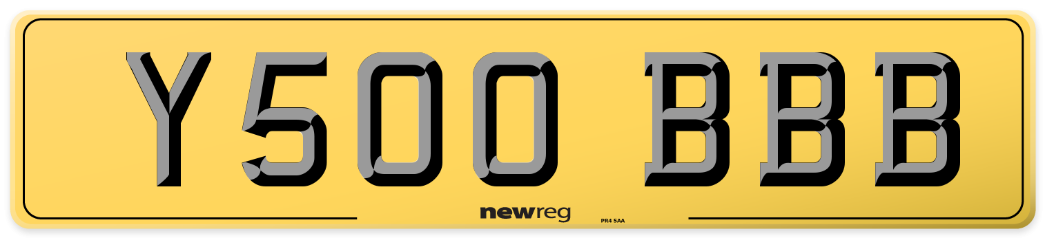 Y500 BBB Rear Number Plate