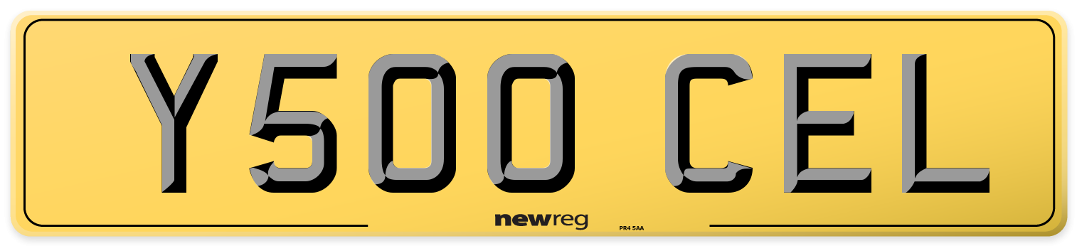 Y500 CEL Rear Number Plate