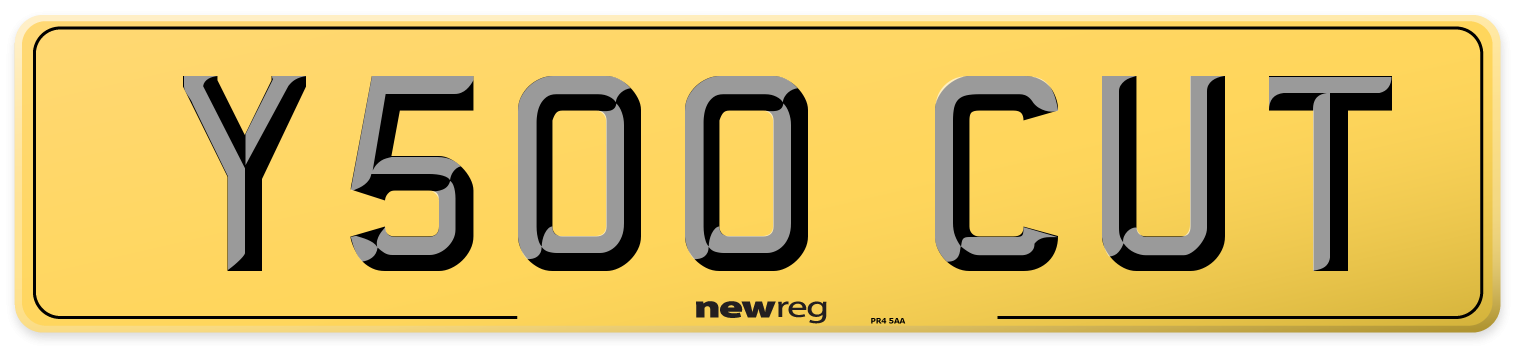 Y500 CUT Rear Number Plate