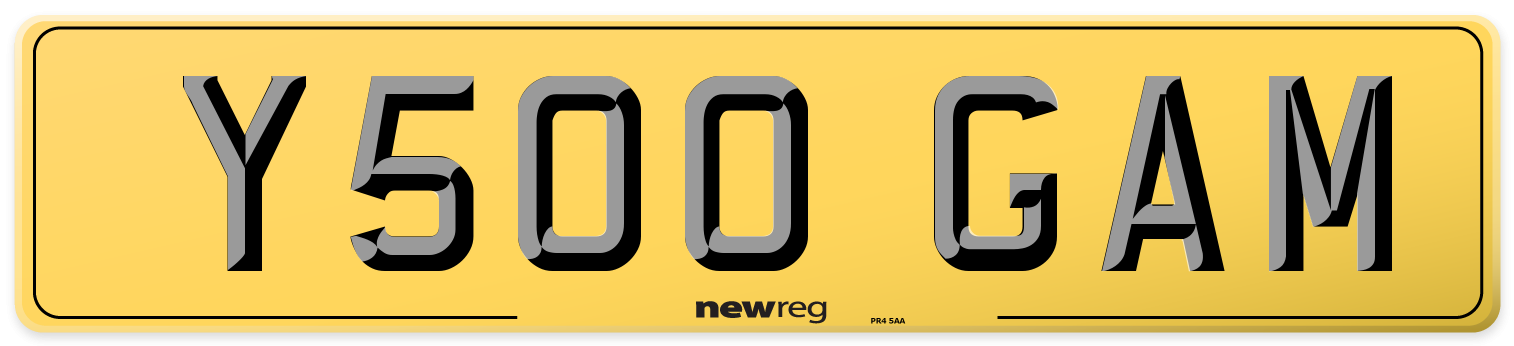 Y500 GAM Rear Number Plate