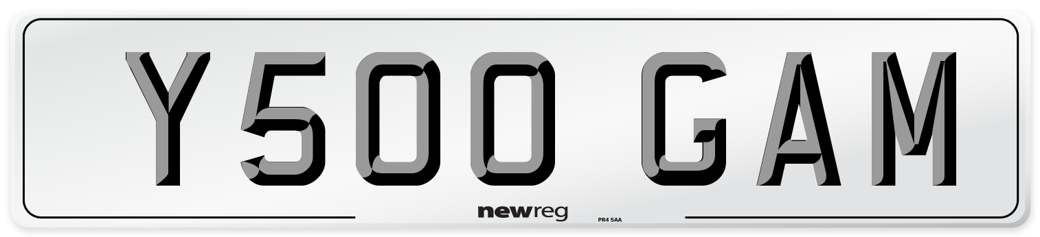 Y500 GAM Front Number Plate