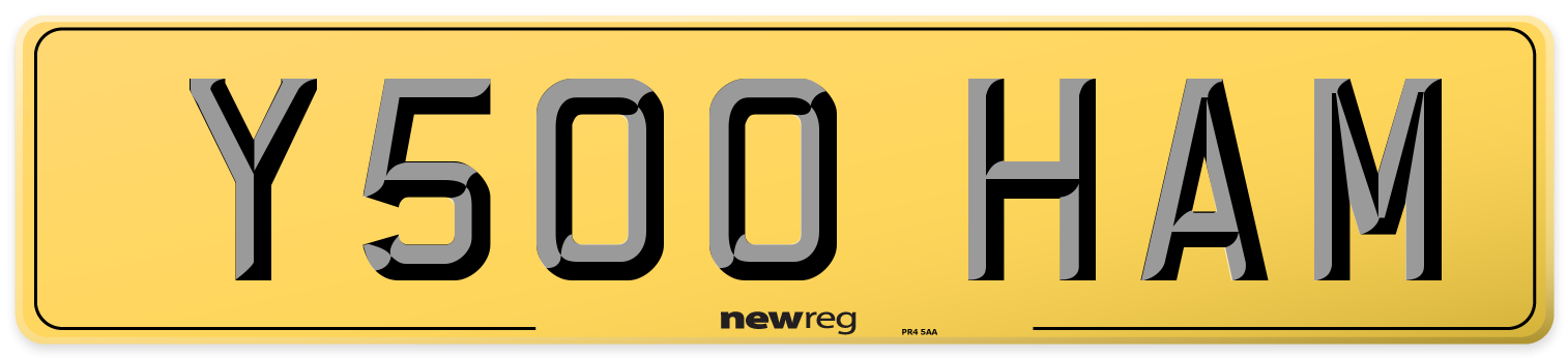 Y500 HAM Rear Number Plate