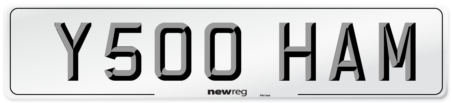 Y500 HAM Front Number Plate