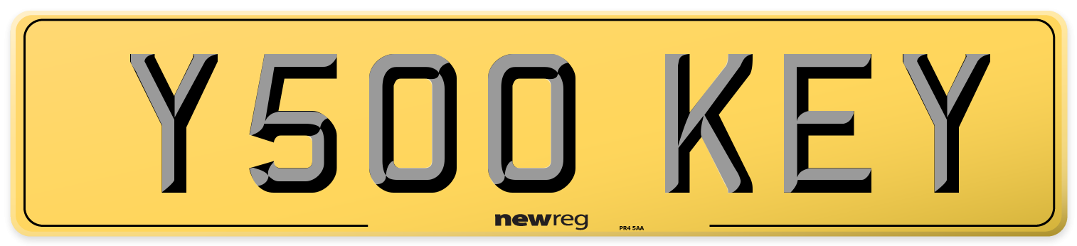 Y500 KEY Rear Number Plate