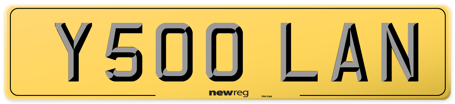 Y500 LAN Rear Number Plate
