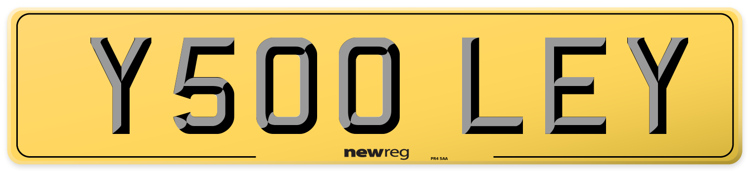 Y500 LEY Rear Number Plate