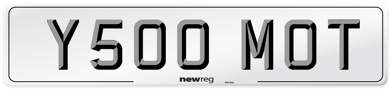 Y500 MOT Front Number Plate