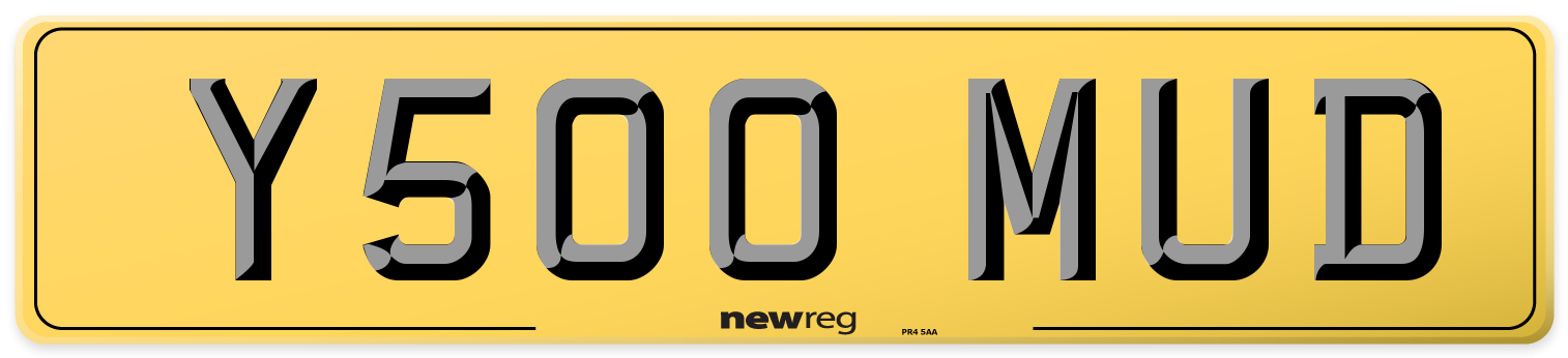 Y500 MUD Rear Number Plate