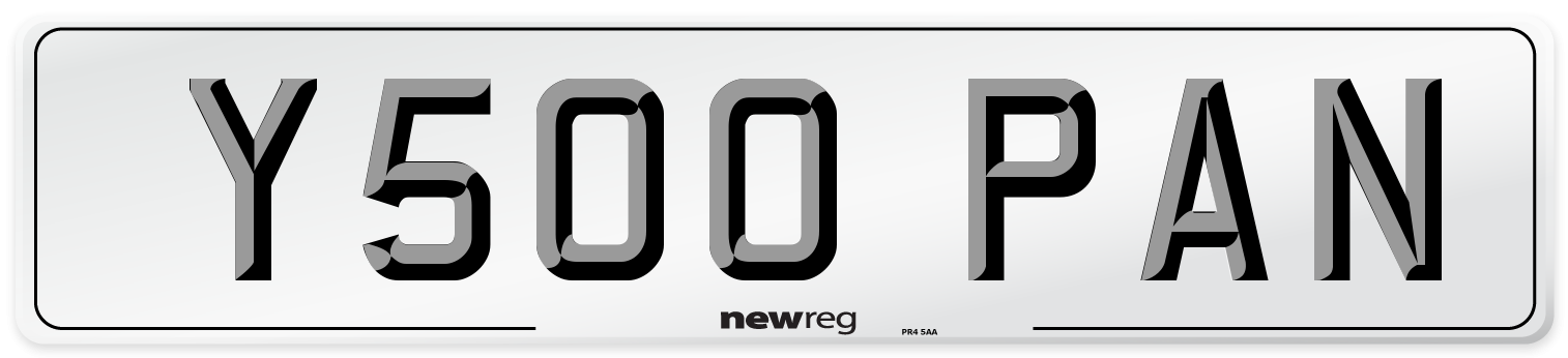 Y500 PAN Front Number Plate