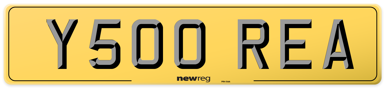 Y500 REA Rear Number Plate