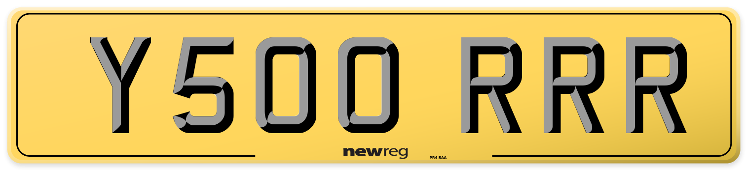 Y500 RRR Rear Number Plate