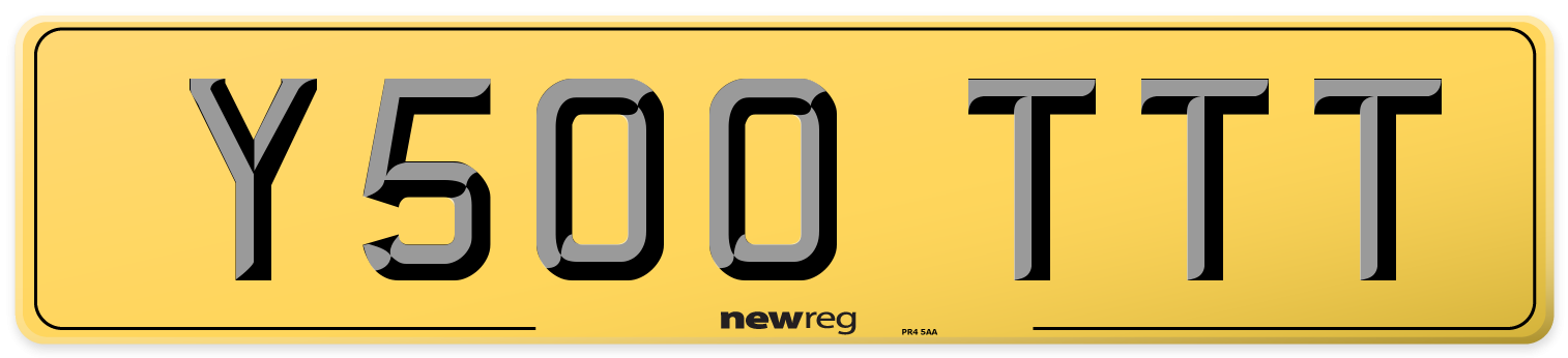 Y500 TTT Rear Number Plate