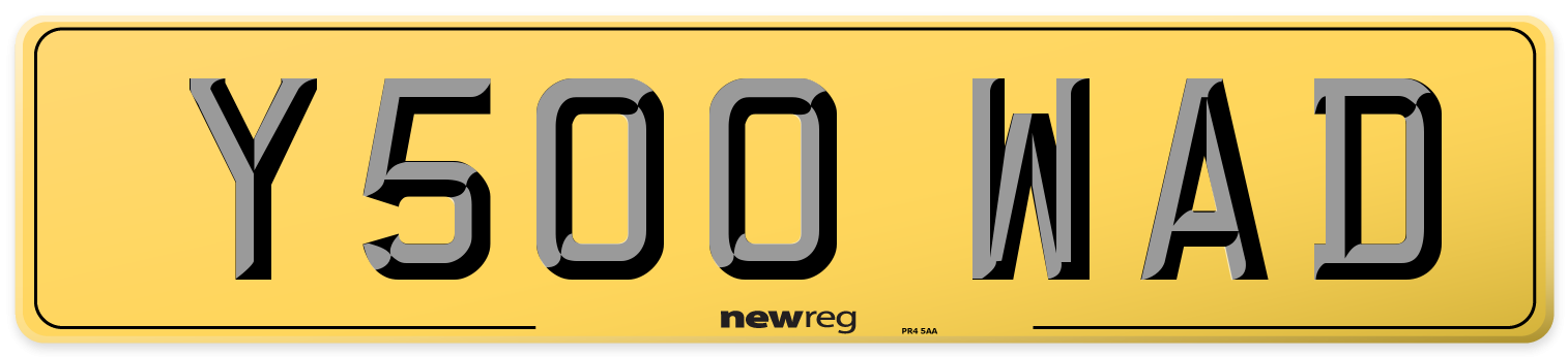 Y500 WAD Rear Number Plate