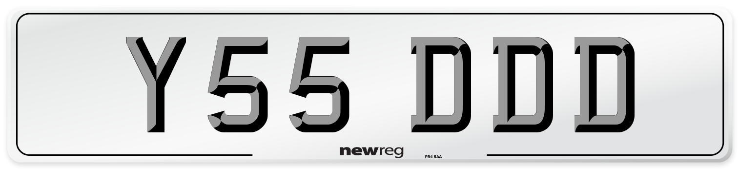 Y55 DDD Front Number Plate